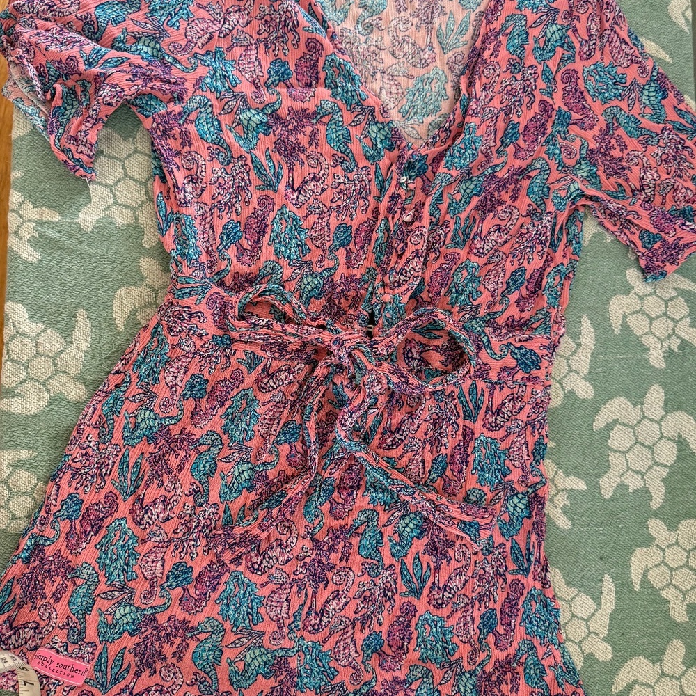 Simply Southern Collection Turtle Romper Women's Large